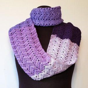 Multi-Purple Handmade Crochet Infinity Scarf